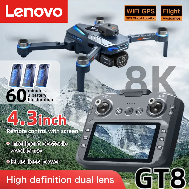 Drone Multispectral - Lenovo GT8 Drone 8K Professional Dual