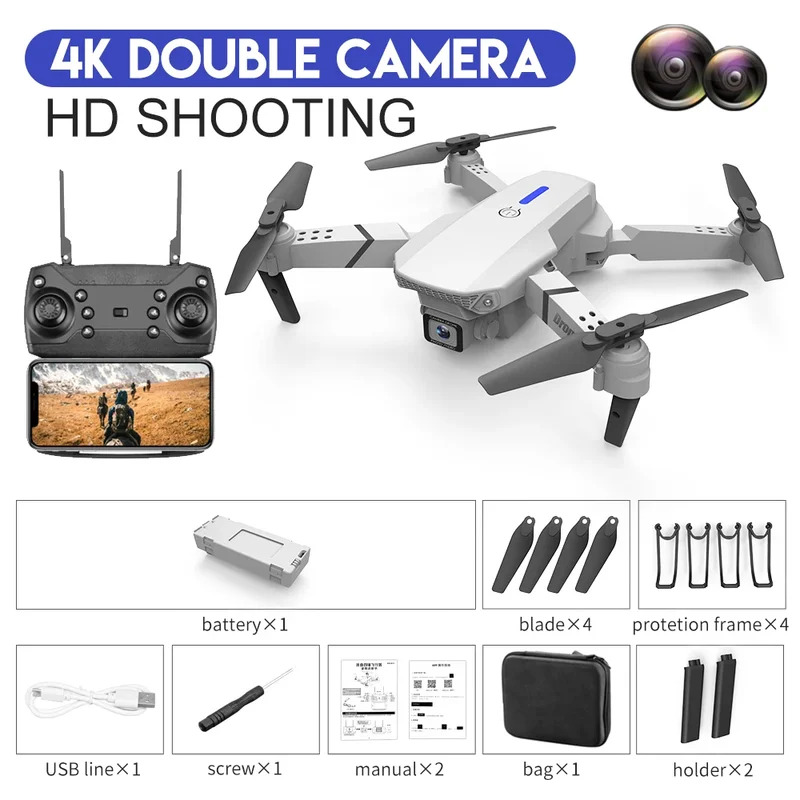 E88 ProIntelligent Folding Dro - Drone Aerial Photography ulasan dan harga