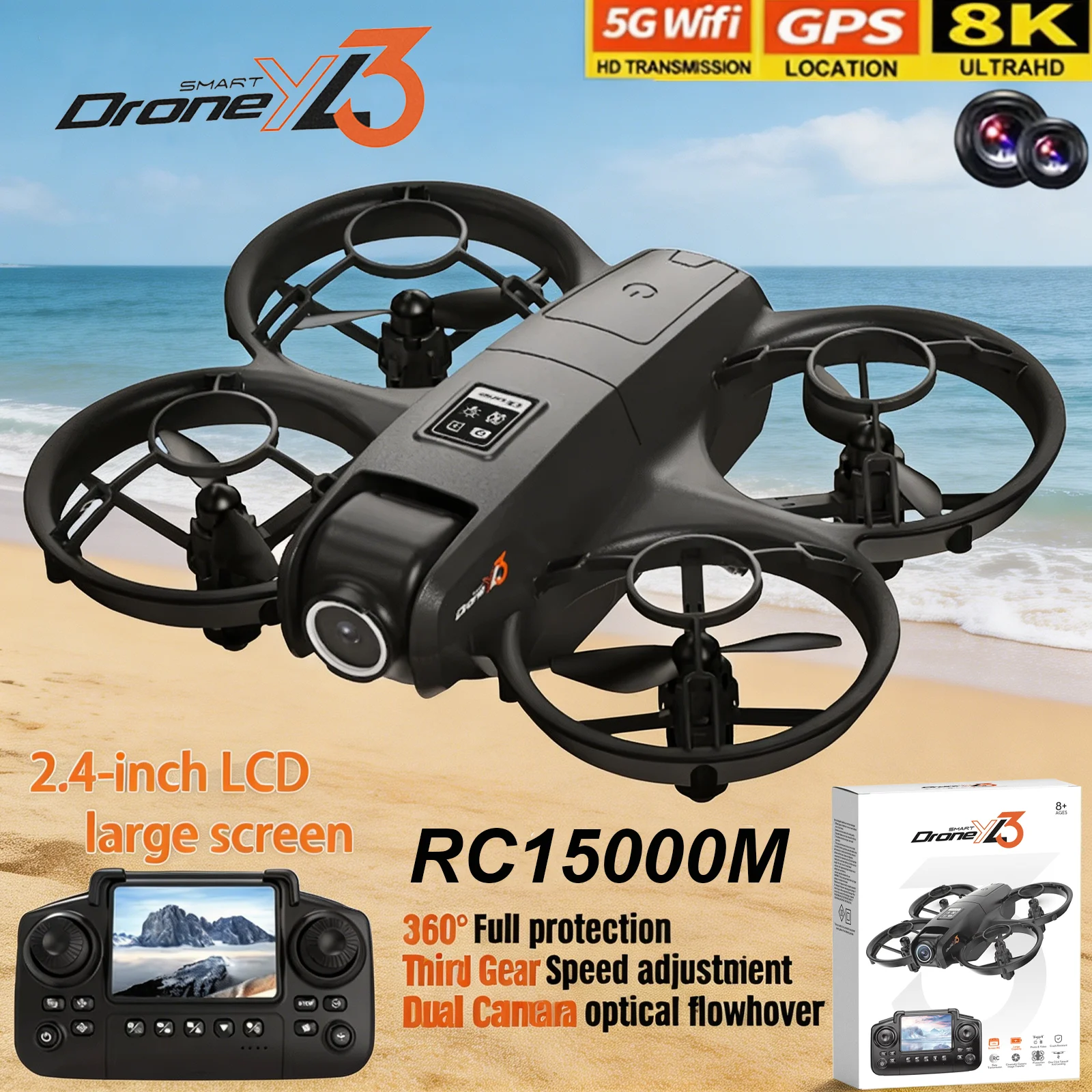 New YL3 RC Drone 8K 1080P Wide - Drone Multispectral ulasan dan harga